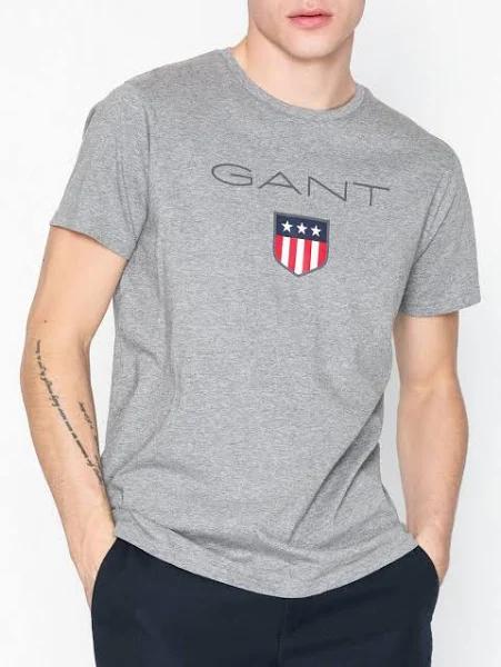 Gant Shield Short Sleeve T-Shirt in Grey XS