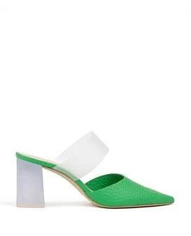 David Jones Edward Meller Astilla80 Closed Toe Slide with Frosted Heel in Green, Size 38 EU