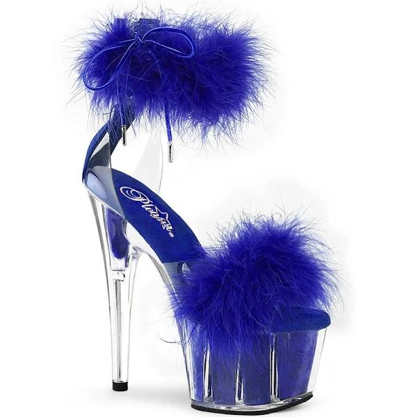 Pleaser ADORE-724F Clear Royal Blue Fur Size 11