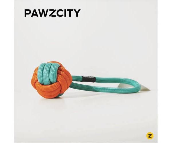 PAWZCITY Interactive Rope Ball With Loop (Rockmelon)