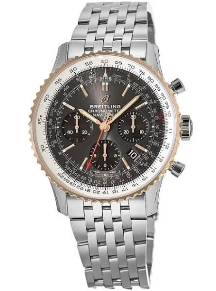 Breitling Navitimer 1 Chronograph Automatic Chronometer Stratos Gray Men's Watch UB0121211F1A1, Automatic Movement, Stainless Steel Strap, 43 mm Case