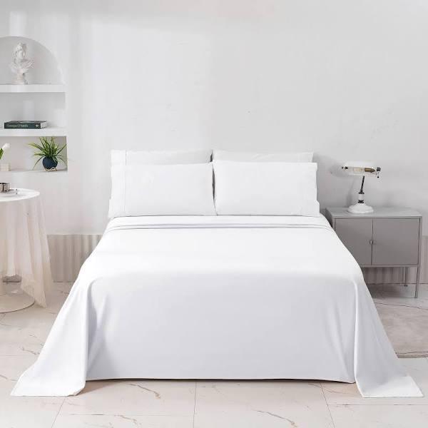 Dreamaker 1500TC Cotton Rich Sateen Sheet Set | White | King Single