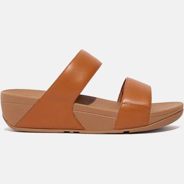 FitFlop Lulu Leather Light Tan Slides