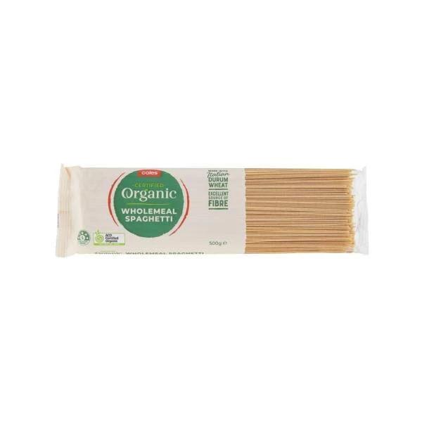 Coles Organic Wholemeal Spaghetti 500g