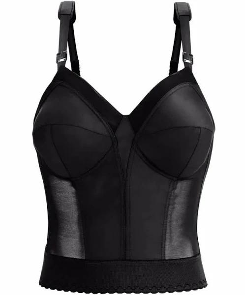 Exquisite Form Fully Back Close Longline Bra - 22D Black