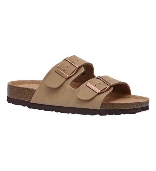 CUSHIONAIRE Women's Sandal Taupe Lane Slide 8.5 M