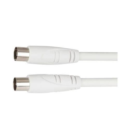 Jaycar TV Coaxial Cable White 1.5m - Plug-Socket