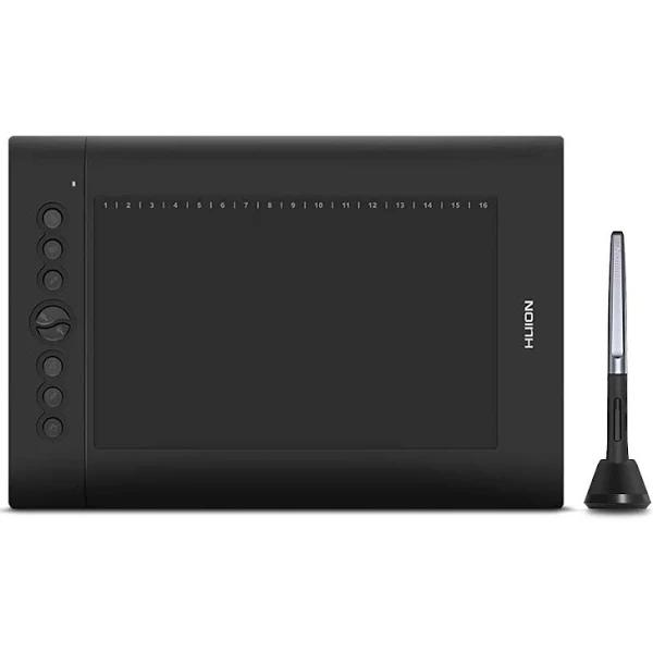 Huion H610 Pro V2 Graphic Drawing Tablet Tilt Function Battery-free Stylus and 8192 Pen Pressure With 8 Pen Nibs