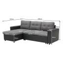 Sarantino 3-Seater Corner Sofa Bed Storage Lounge Chaise Couch Grey