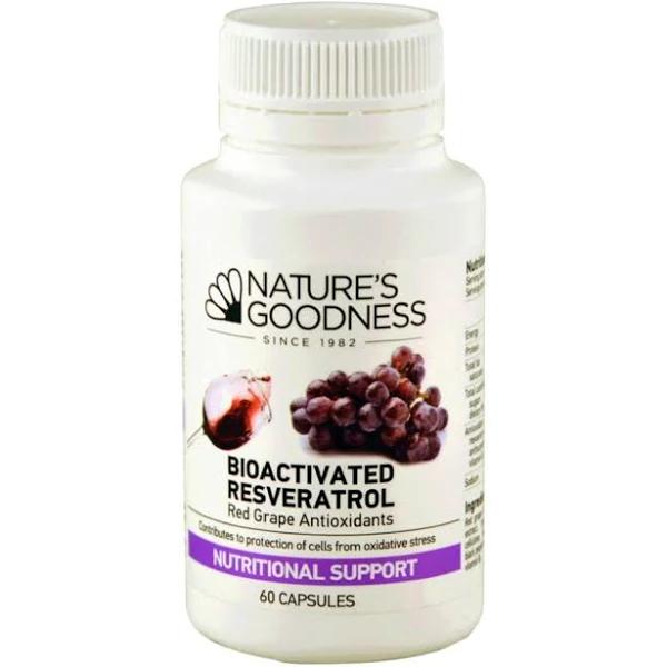 Nature's Goodness Bioactivated Resveratrol Red Grape Antioxidants 60 Capsules