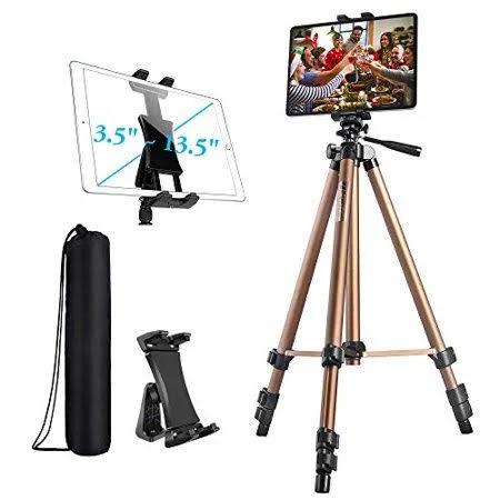 iPad Tripod, Tablet Tripod Stand 51 Inch Adjustable Height Aluminum