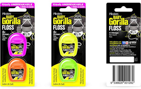 3x, 6x Or 9x Piksters Gorilla Dental Floss Mini Twin 2x8m Packs. Buy