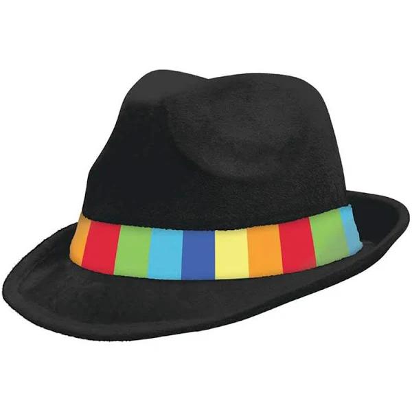 Fedora Velour Hat - Rainbow