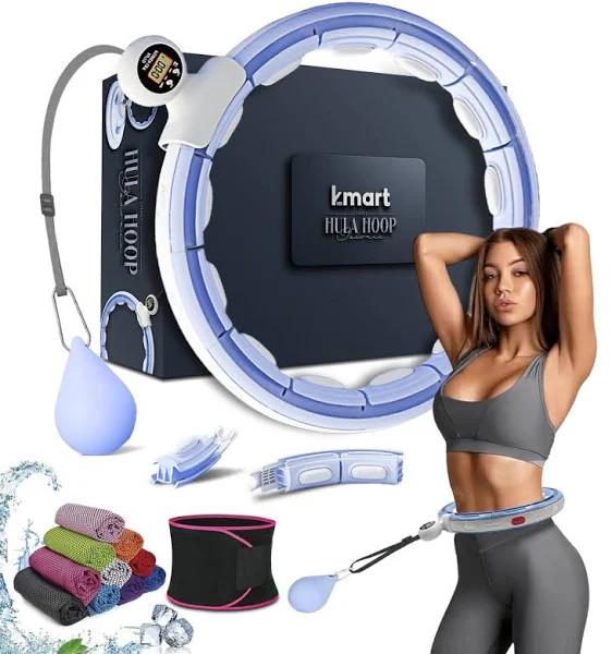 K-MART Smart Weighted Hula Hoop for Adults, Detachable Fitness Ring with 360 Degree Auto-Spinning Ball Massage, Smart Ring Hula Hoops for Adults, Fit