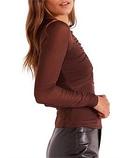 David Jones MINKPINK Allure Mesh Top in Chocolate, Size Large