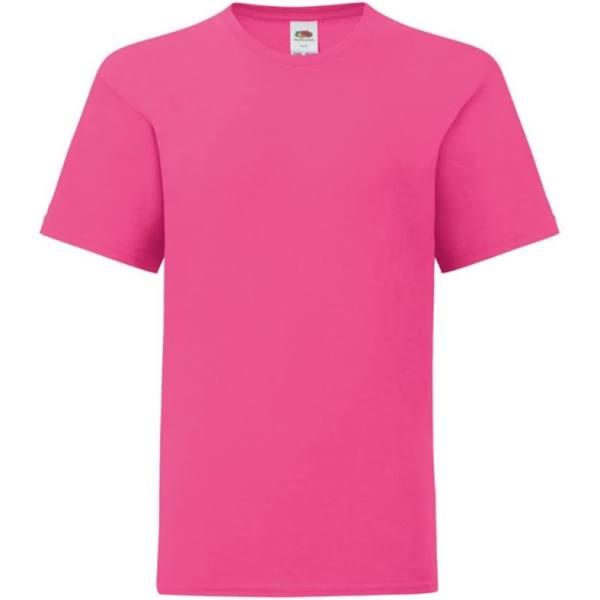 Fruit of The Loom Childrens/Kids Iconic T-Shirt Fuchsia Pink 12-13 Years