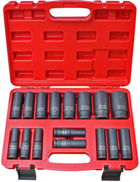 16 Piece Deep Impact Socket Set Smart Hex Design - PKTool