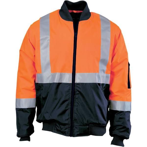 DNC HiVis 2 Tone Bomber Jacket With CSR R/Tape - Orange/Navy - XS