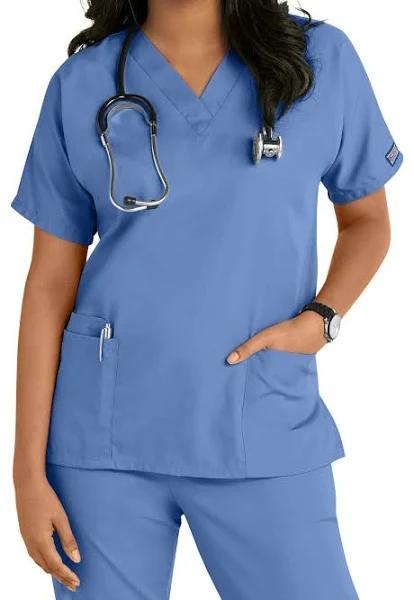 Cherokee Workwear 4700 Scrubs Top Womens V-Neck Ceil Blue XL