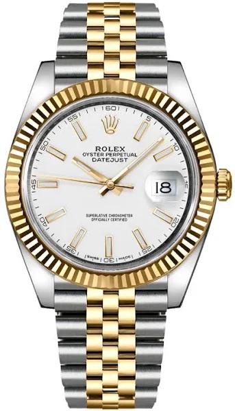 Rolex Datejust 41 White Dial Jubilee Bracelet Watch 126333-0016