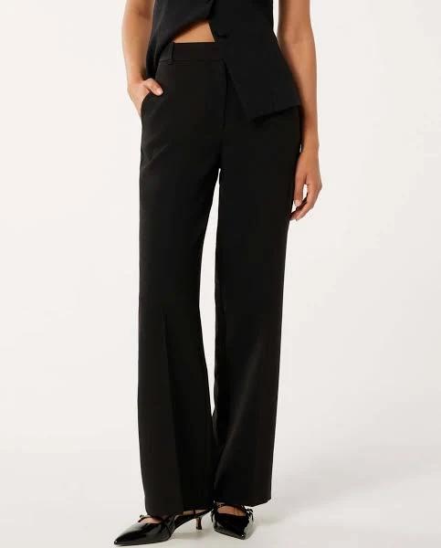 Forever New Women's Pyper Straight-Leg Pants in Black Suit, Size 16