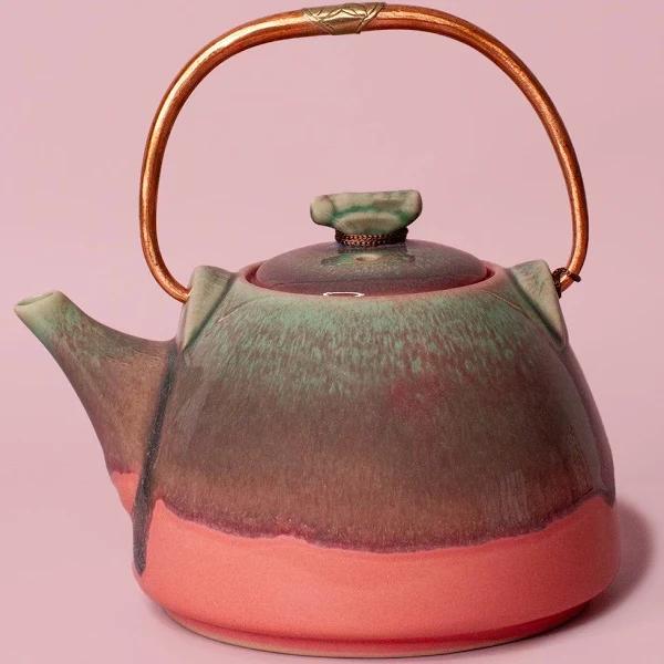 Alice Ceramic Teapot | Multiple Glazes | Pottery for The Planet Pink Flamingo