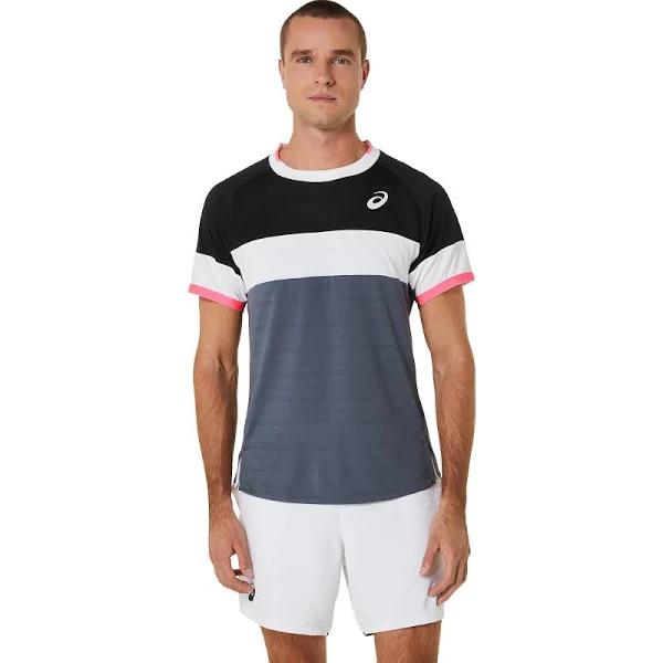 ASICS Match Short Sleeved Men Top - Performance Black/Carrier Grey, M