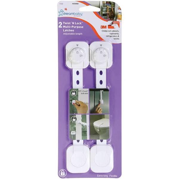 Dreambaby Twist 'n Lock Multi-purpose Latch, 2 Pack