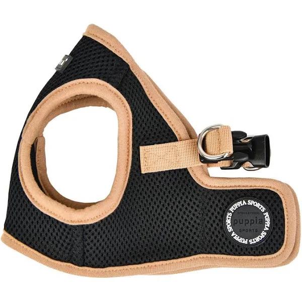 Puppia Soft Vest Harness Black and Tan Medium