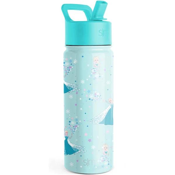 Simple Modern Disney Elsa Kids Water Bottle with Straw Lid | Reusable Insulated Stainless Steel Cup For Girls, School | Summit Collection | 18oz,