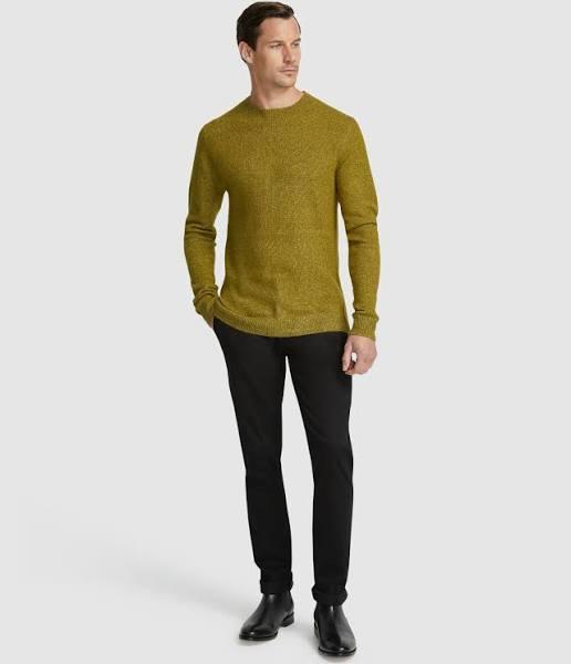 Oxford Arthur Crew Neck Knit Top in Acid Green Green XXL