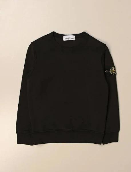 Stone Island Kids Black Jersey Sweatshirt with Logo