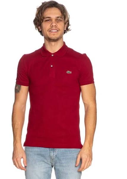 Lacoste Slim Fit Short-Sleeved Polo Maroon - XS