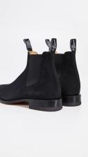 R.M. Williams Black Suede Craftsman Chelsea Boots