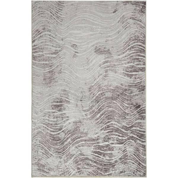 200x300cm Shikhar Beige Modern Distressed Machine Washable Rug