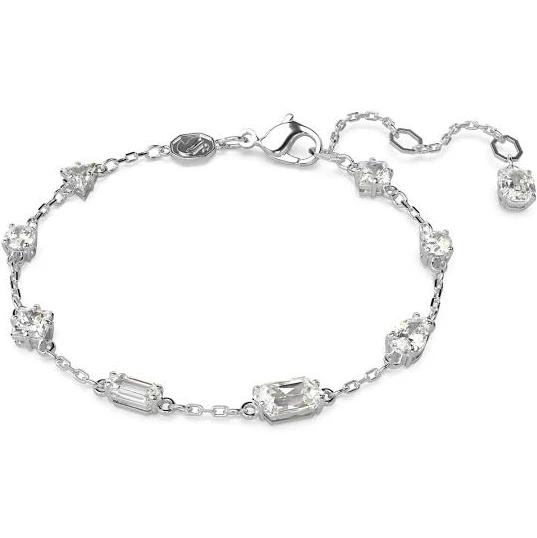 Swarovski Mesmera Bracelet, Mixed Cuts, Scattered Design, White, Rhodium Plated