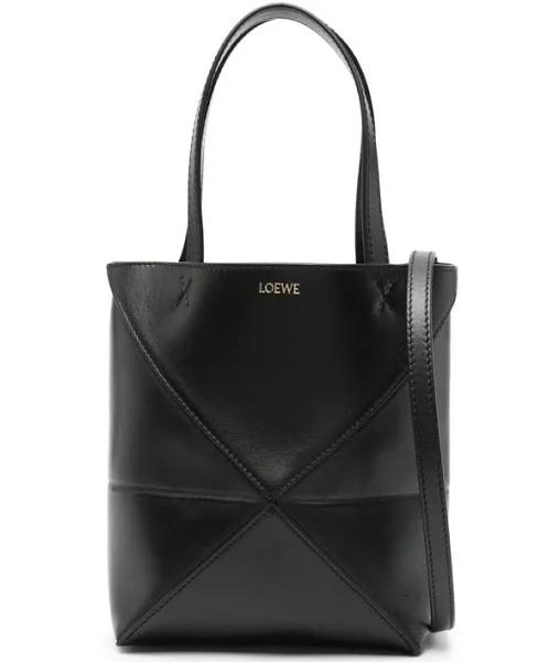 Loewe - Mini Puzzle Fold Tote Bag - Women - Calf Leather - One Size - Black