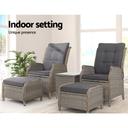 Gardeon Recliner Chairs Sun Lounge Outdoor Setting Patio Furniture Garden Wicker