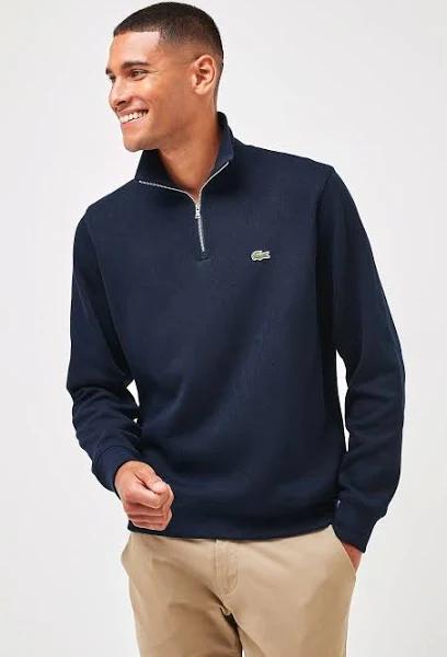 Lacoste Half Zip Logo Sweatshirt Navy