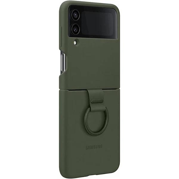 Samsung Galaxy Z Flip4 Silicone Cover With Ring - Khaki