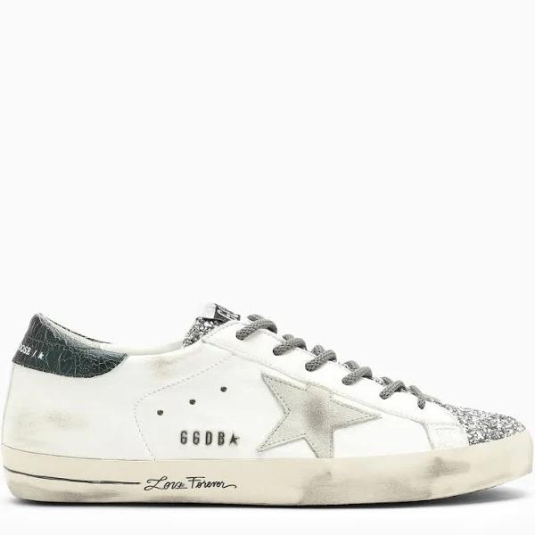 Golden Goose Deluxe Brand Cream/silver/green Super Star Trainer White