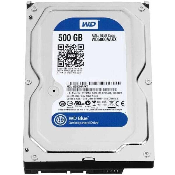 Western Digital 500GB SATA 3.5 Hard Drive - WD5000AAKX-60U6AA0