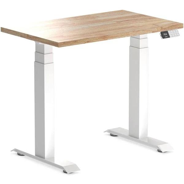 Desky Dual Mini Rubberwood Standing Desk Natural / 800 x 500