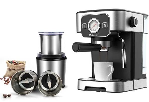 Advwin Espresso Coffee Machine and Electric Coffee Grinder Set