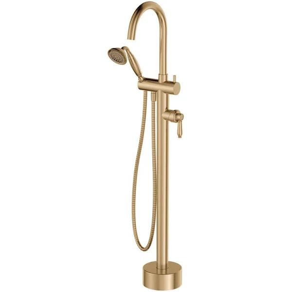 Fienza Eleanor Floor Mixer & Shower - Urban Brass / Urban Brass