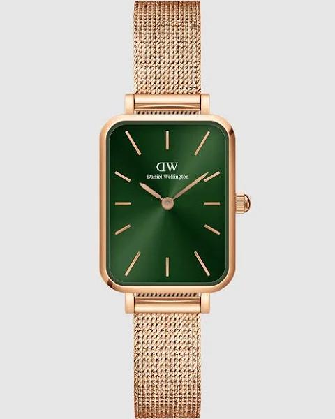 Daniel Wellington Quadro 20x26 Pressed Melrose Rose Gold & Emerald Watch