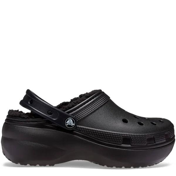 Crocs Women's Classic Platform Lined Clog; Black, W5