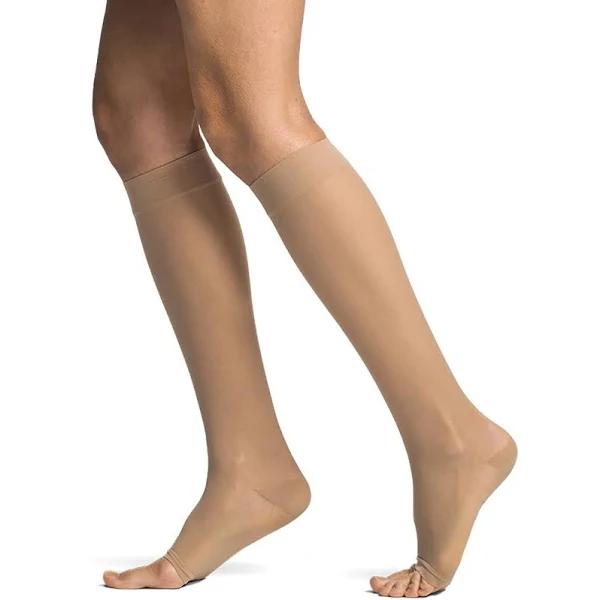 Sigvaris Sheer Women's Knee High 15-20 mmHg, Open Toe / SS / Golden