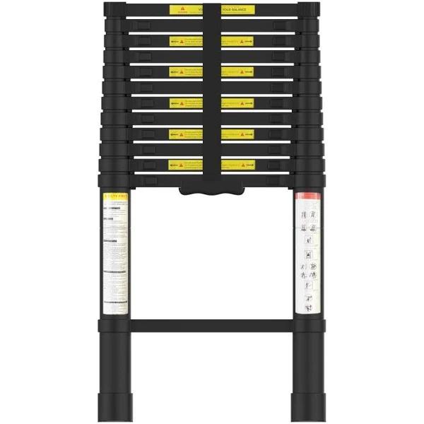 Advwin Portable Aluminum Telescoping Ladder Black, 3.8m