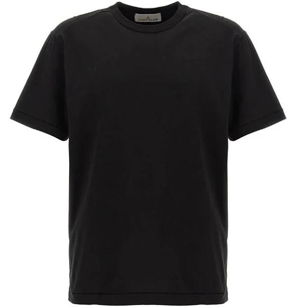 Stone Island Logo Cotton T-Shirt Black - L